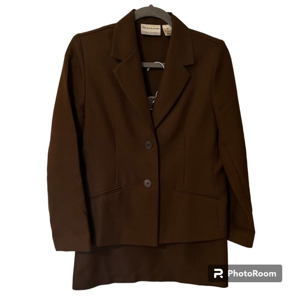 Alfred Dunner Jackets & Blazers - ALRED DUNNER 2 Piece Skirt & Jacket/Blazer Chocolate Brown SZ 6 Petite